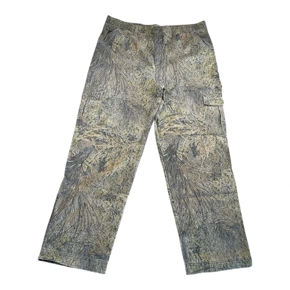Russell Outdoors Camo‎ Cargo Hunting Pants Men's XL XLT Cotton Realtree